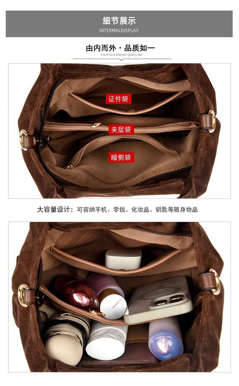 Fashion Handbag Large capacity Female Big Totes Quality Ladies Shoulder Crossbody bags Faux suede Commuting Office bags borsa H260306