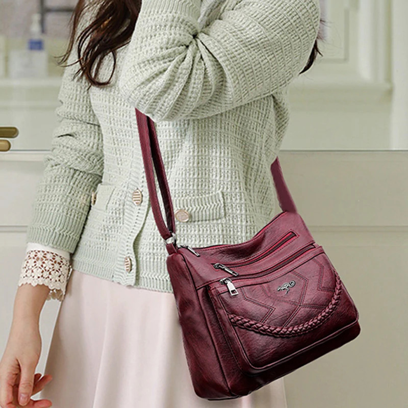 Neutral style shoulder bag for men and women Mother with braided decoration Suitable traveling outings 260227