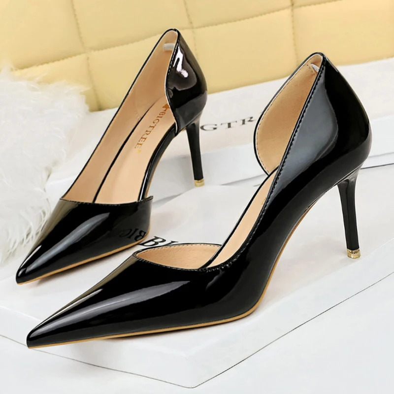 BIGTREE Shoes Patent Leather Heels 2026 Fashion Woman Pumps Stiletto Women Shoes Sexy Party Shoes Women High Heels 12 Colour 260306