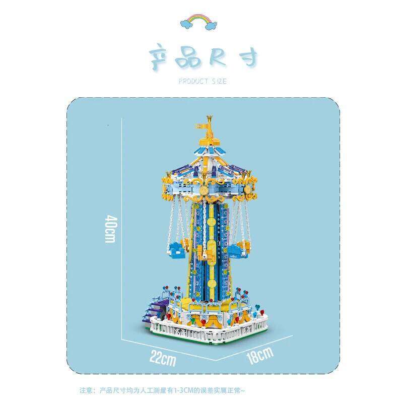 1892Pcs Creative Lighting Amusement Park Building Blocks Bricks Model MOC Rotating Windmill Toy for Childrens Christmas Gift Set Z260306