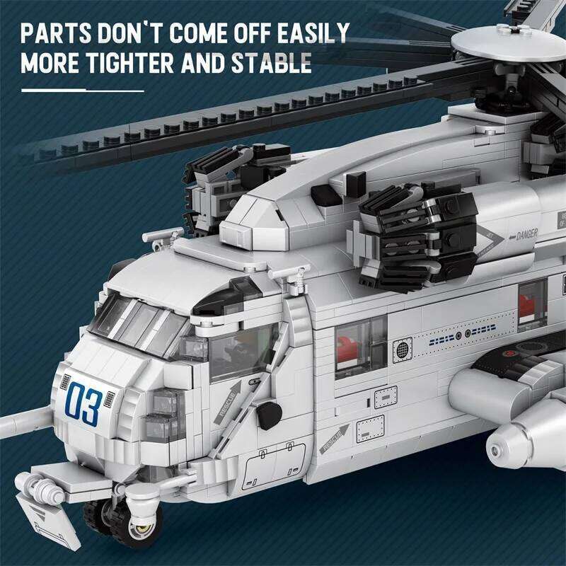 CH-53E Transport Helicopter Building Blocks Army Plane Military Fighter Model Assembly Bricks Desktop Deco Kids Toy Holiday Gift Z260305