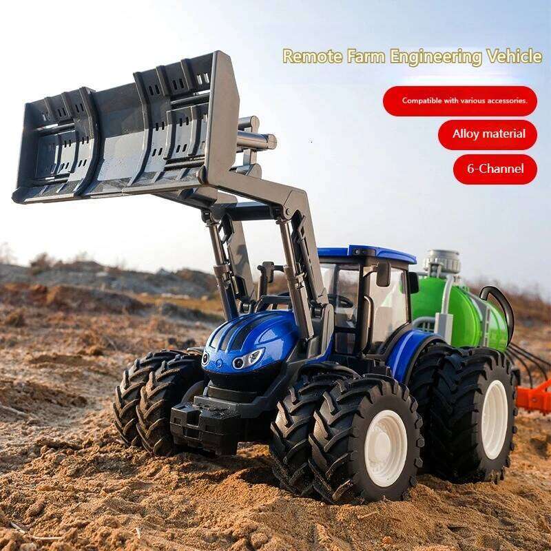 alloy control farmer tractor simulation engineering electric toy farm transport vehicle 2.4G remote contro vehicl C260305