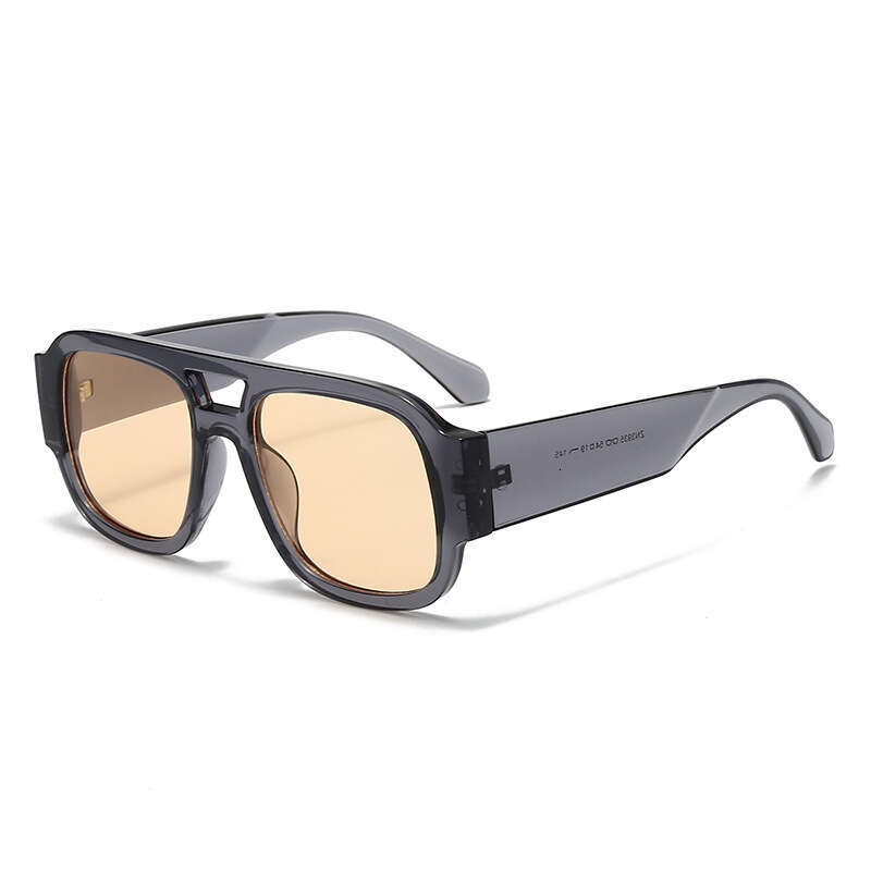 New Fashion Casual Double Bridge Sunglasses Unisex Outdoor Sports Sun Protection Personality European And American Style Liuyuemoshang