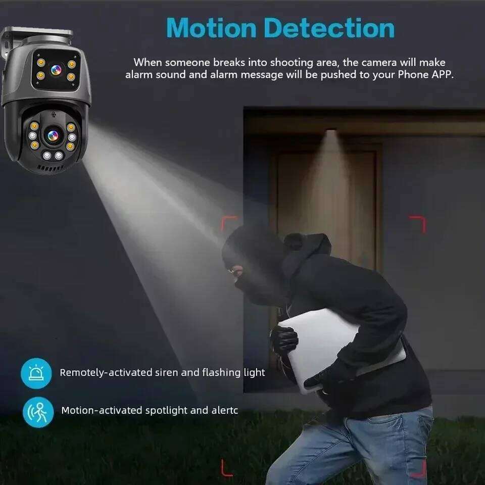 4K 8MP HD POE PTZ Outdoor 4MP Lens Dual Screen AI Human Detection IP Camera CCTV Audio Video Surveillance P2P iCSee 26W0306