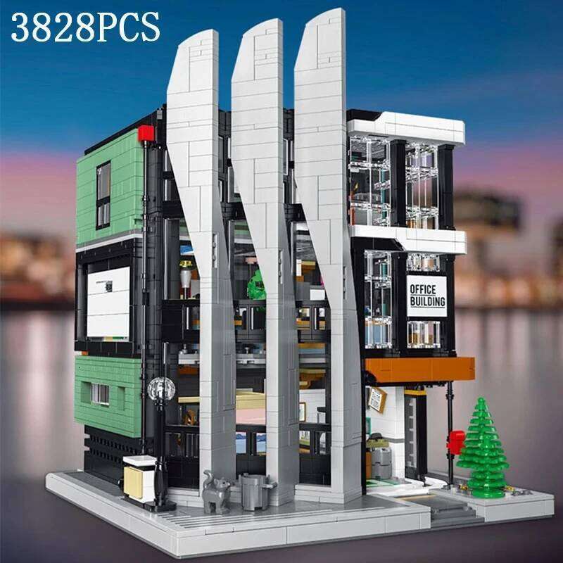 3828PCS Office MOC Model Building Block Set Creative Street View Modular House Assembly Bricks DIY Toys Gifts For Kids Z260305