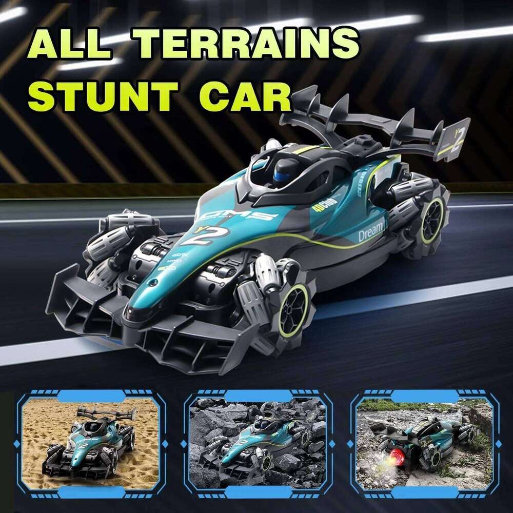 Y2 RC Car, Drift Car with Light Spray, 2.4Ghz 4WD 360 Remote Control Racing Stunt Cars Electric Toys Model Gifts for Kids Boys C260305