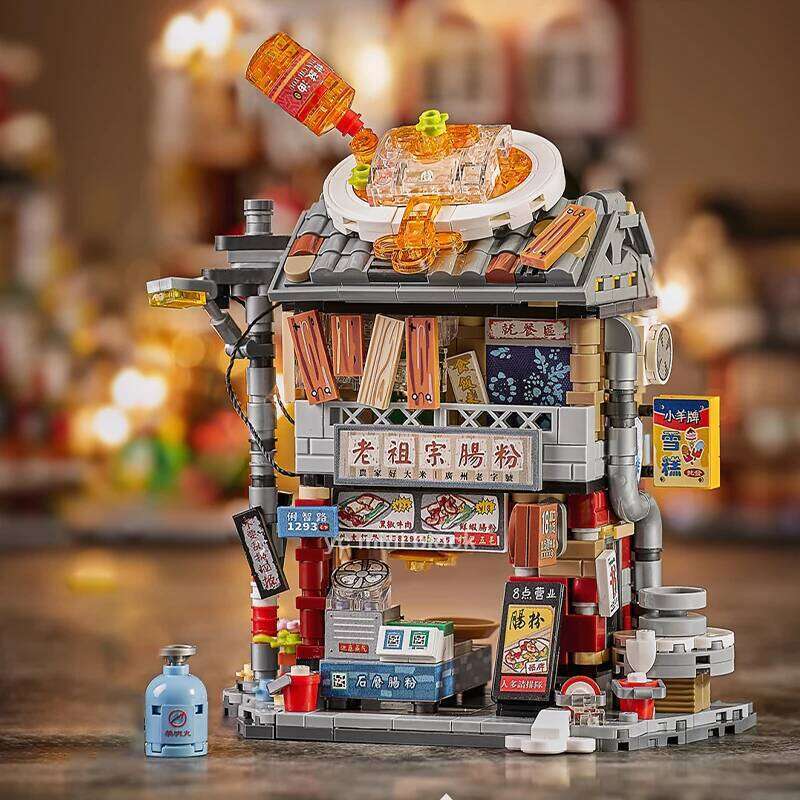New Mini Snack Street Food City Village Building Block DIY Streetview Decoration Friends Assembly Brick Sets For Girls Kids Gift Z260305