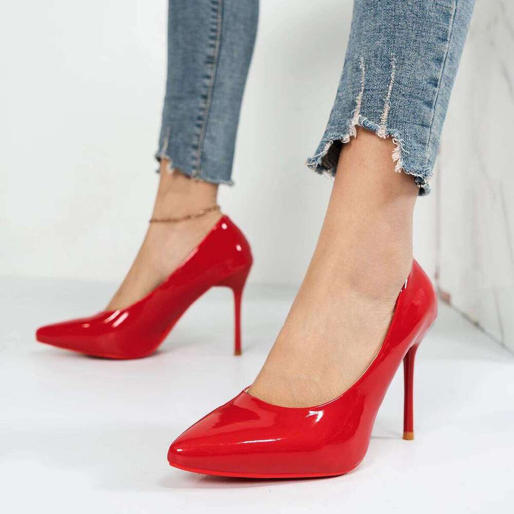 Fashion Large Size 43 Pointed Toe Stiletto High Heels 8cm Women's Banquet Bar Wedding Shoes