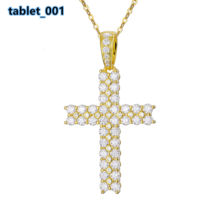 Hot Sale Fashion Hip Hop 925 Sterling Silver Moissanite Cross Pendant for Necklaces