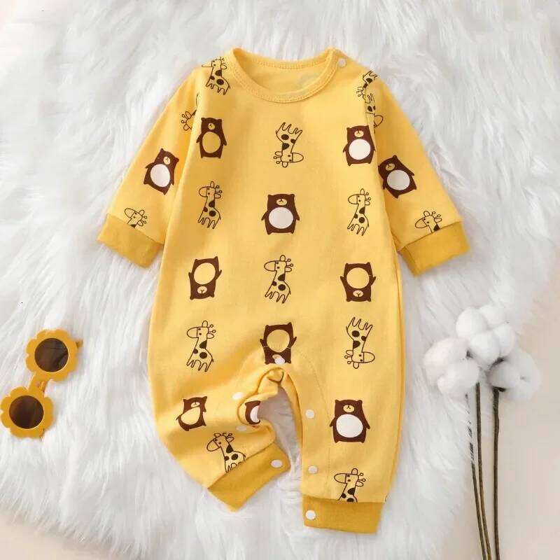 Newborn Baby Romper Autumn New 100% Cotton Girl Boy 0-18M Cute Spring Long Sleeve Soft Infant Clothes Z260306