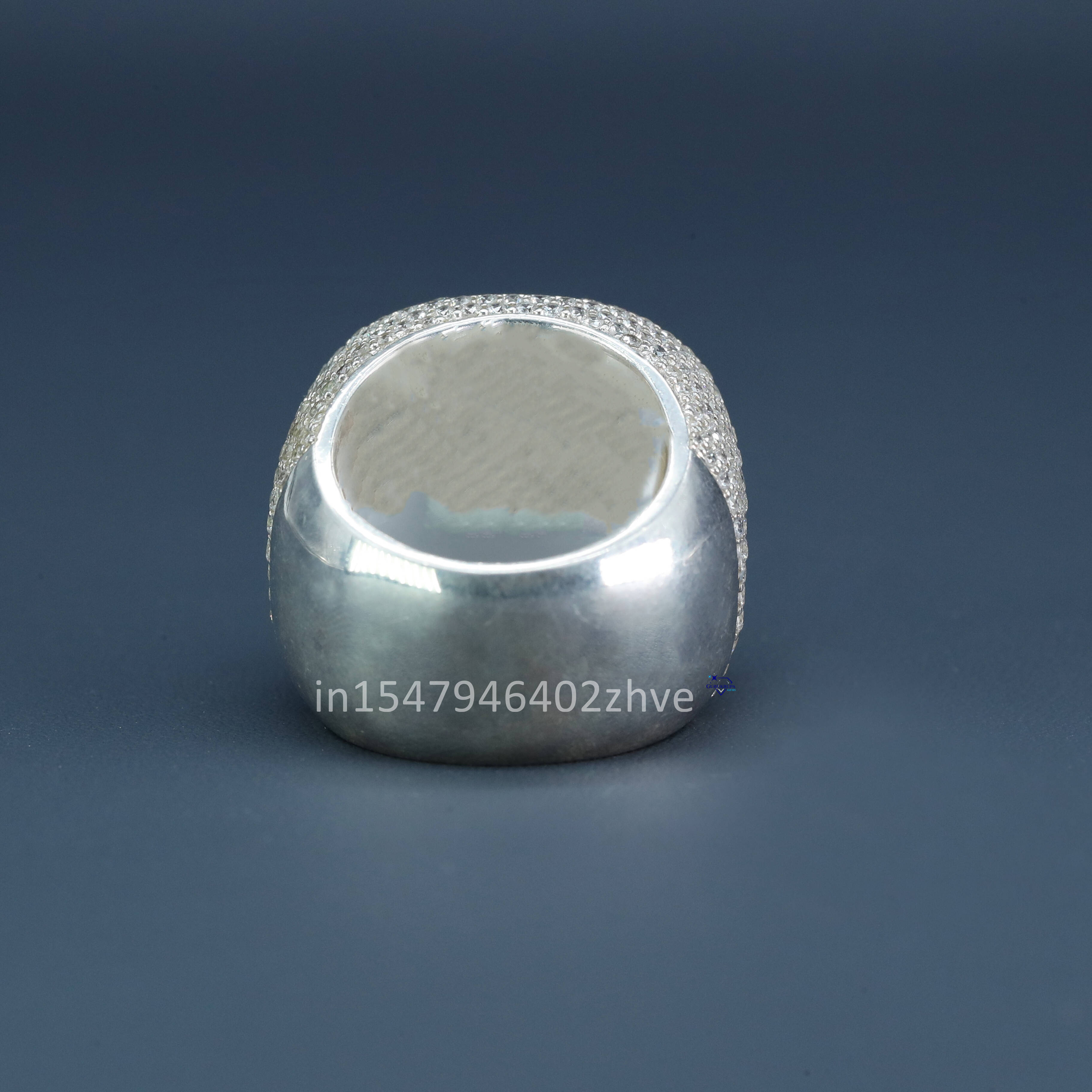 Experience Charm Jewelry With Our Mens Hip Hop Ring in 925 Sterling Silver Moissanite Round and Baguette Diamond in VVS Clarity