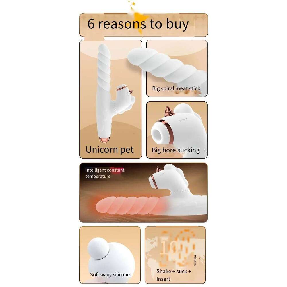 Female Masturbation Toy Sex Vibrator Unicorn Shaped Heating Dildo Machine Clitoris Sucker Massage Stick Sexshop Tools for Adults W260305