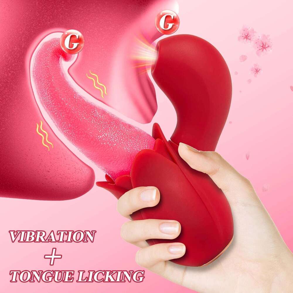 Couple Intimate 10-Speed Vibrator - Suction & Tongue Licking, G-Spot Stimulator Waterproof Adult Products Sex Toy W260305