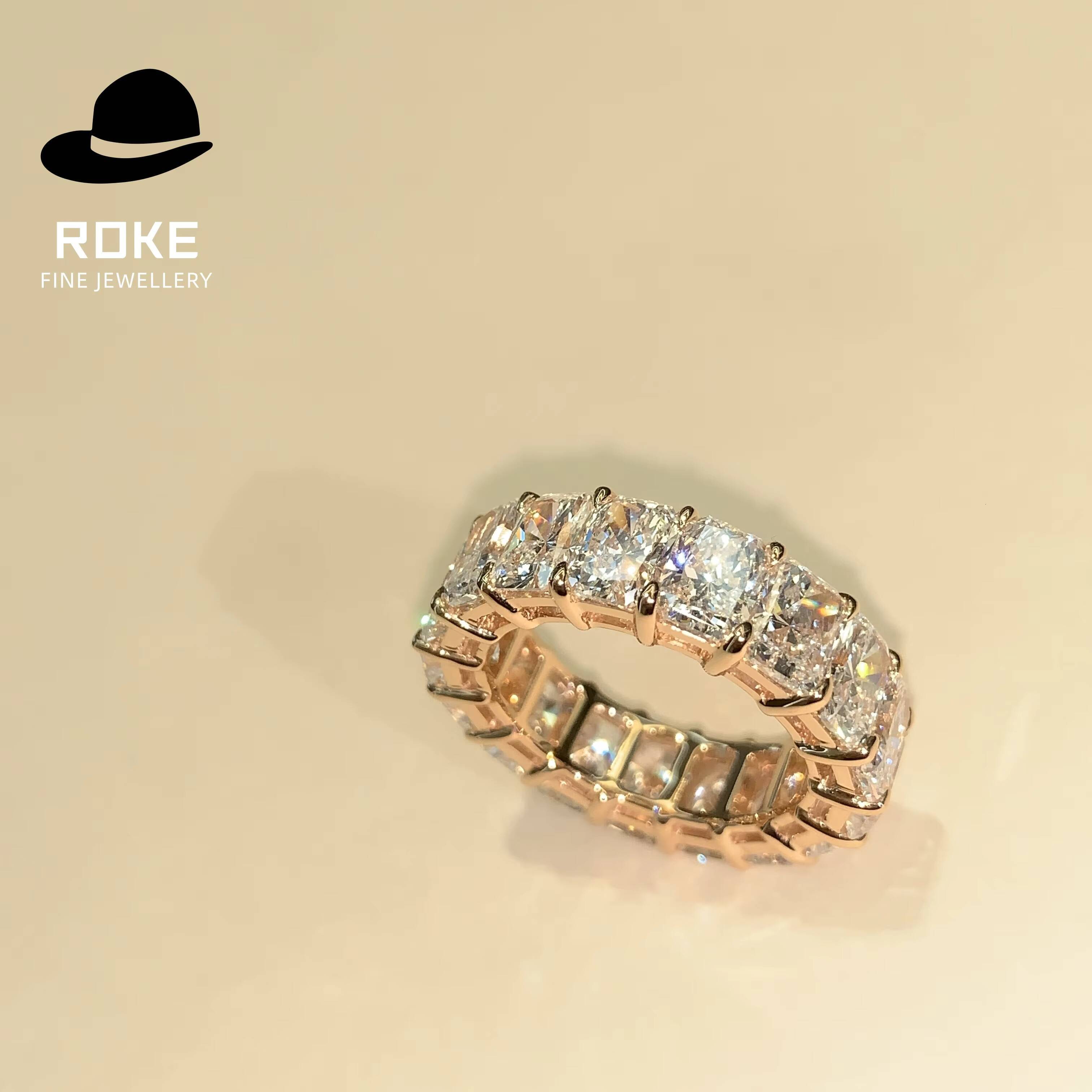 New Arrival Popular Womens Diamond Ring Four-claw Setting IGI-Certified Lab-Grown Radiant Cut Customisable in 9-18K Gold