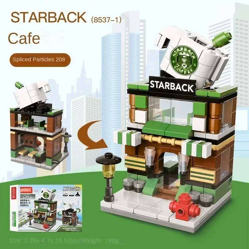 City Street View model Puzzle puzzle building blocks Small particles children assemble toys gift room decoration Z260306
