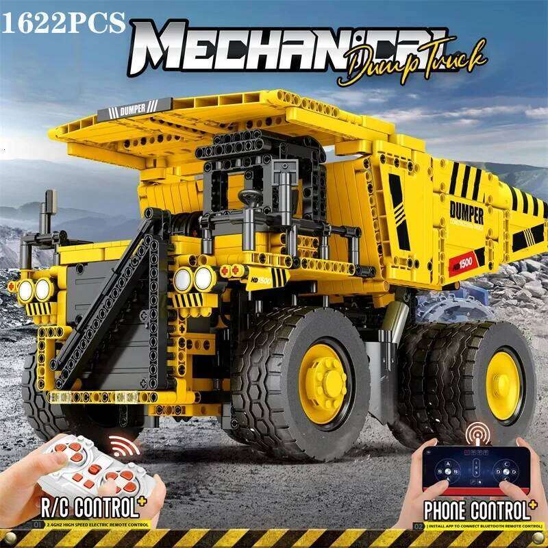 1622PCS Mining Dump Truck Building Blocks City Engineering Bricks Technology RC Car Model Children's DIY Toys Gifts Z260305