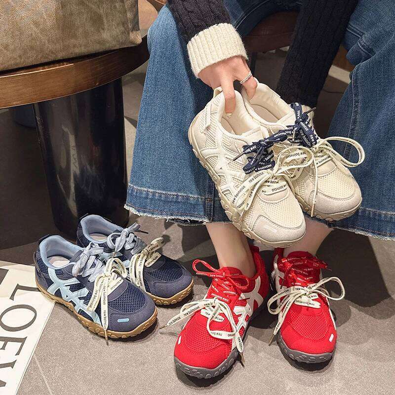 2025 New Dual Lacing Design Color-Block Fashion Casual Shoes - Versatile Outdoor Lightweight Athletic Sneakers