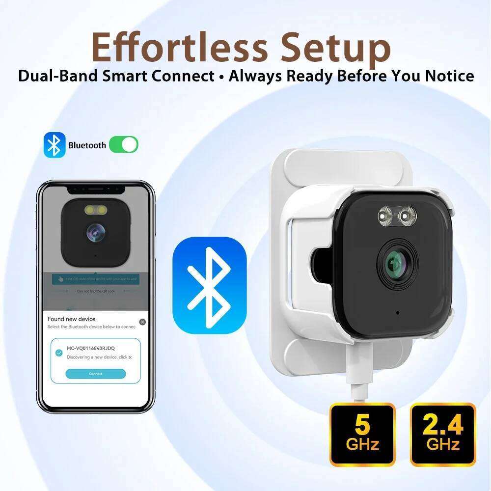 O-Kam Pro 5MP Dual Band Mini Wireless Window IP Camera Easy Installation Secure Network Black Light NightVision Motion Detection 26W0306