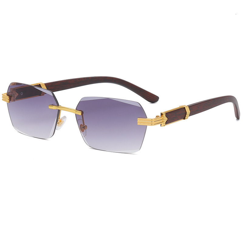 Top Luxury Fashion Sunglasses With Wooden Handle And Metal Designer Sunglasses For Outdoor Bicycles European And American Irregular Square Fashion Sun