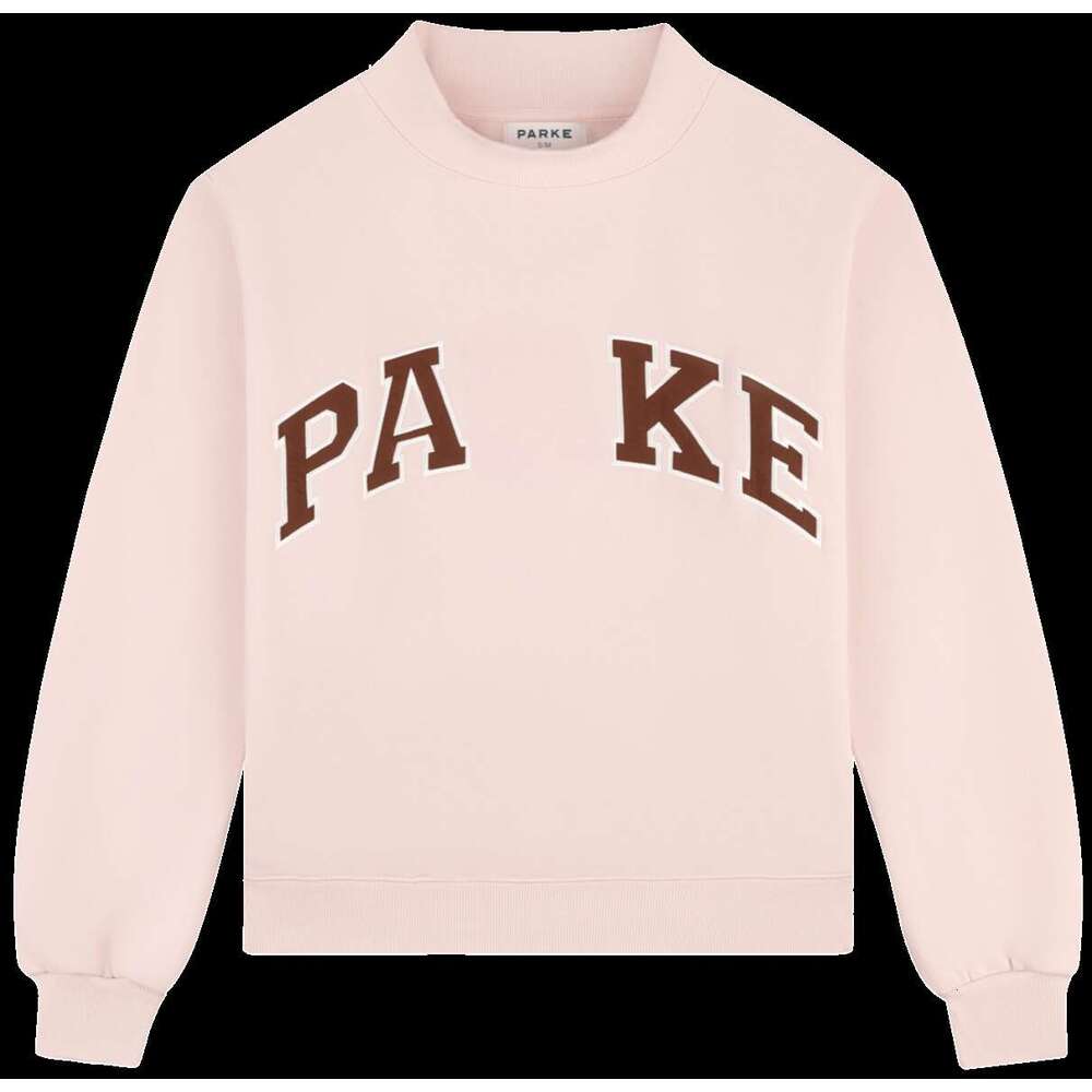 Parke Embroideried Mockneck Sweatshirts Pink Brown Women Designer Cotton Jumpers PARKE Fashion Loose Hoodies ki