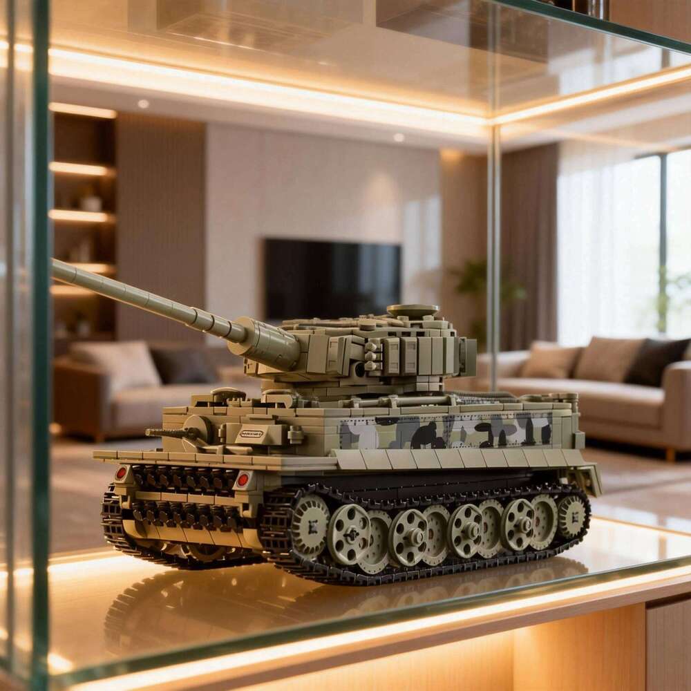 Military Series Model Tiger Heavy Tank Building Block Set World War II Creative Toy Suitable as a Holiday Gi Z260306