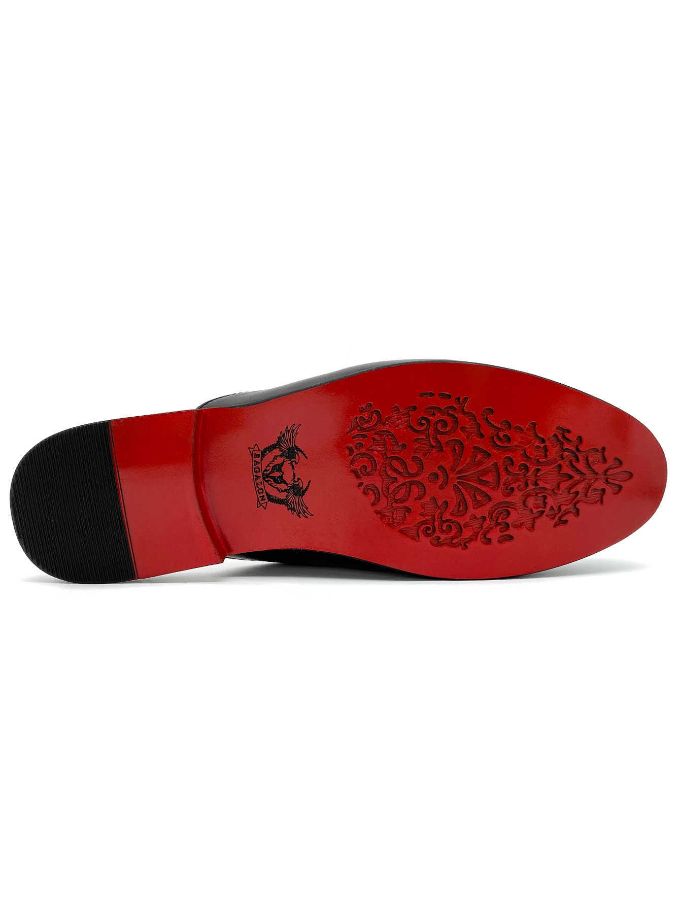 Men's Black Leather Mules Gold Decorative Metal Buckle Backless Loafers Flat Slip-on Slides Casual Office Daily Wear Mules