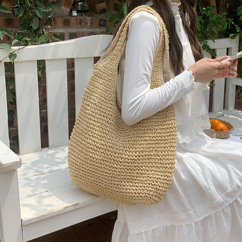2026 Straw Luxury Handbag Bag For Women New Summer Beach Vacation Shoulder Bag Forest Style Handwoven Large Capacity
