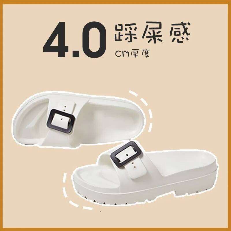 Litfun Women's Fashion Platform Slippers Summer New Outdoor Non-slip Beach Sandals With Adjustable Buckle Thick Sole Home Slides