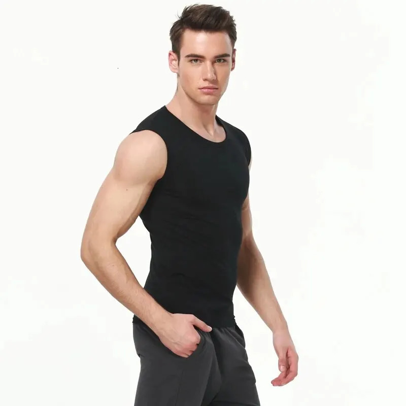31 Pack Mens Cotton Sleeveless Vest Young Mens Wide Shoulder Sports Fitness Slim Top Solid Color Joker Tight Vest Parent-chil 260306