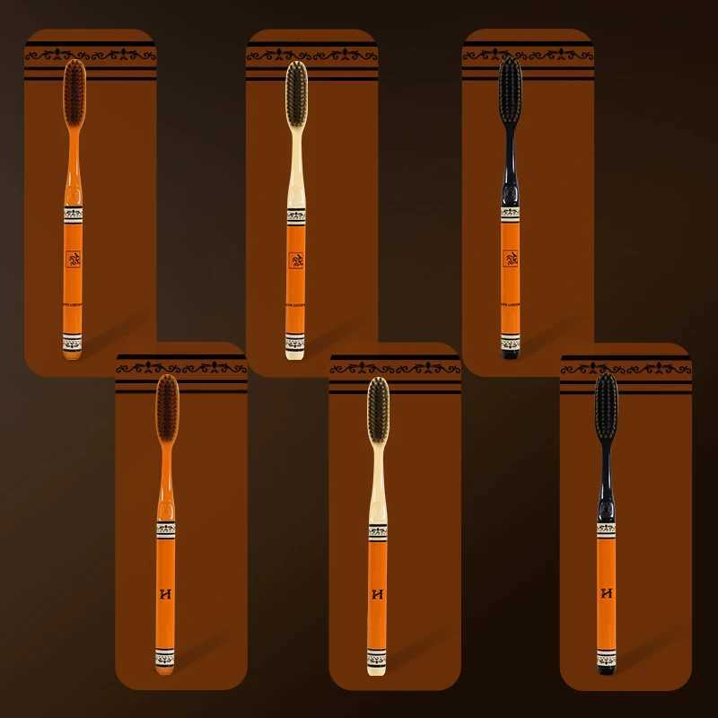This pack of 6 high-end light luxury adult toothbrushes features long heads and soft bristles, making them ideal for daily household oral care.T260306