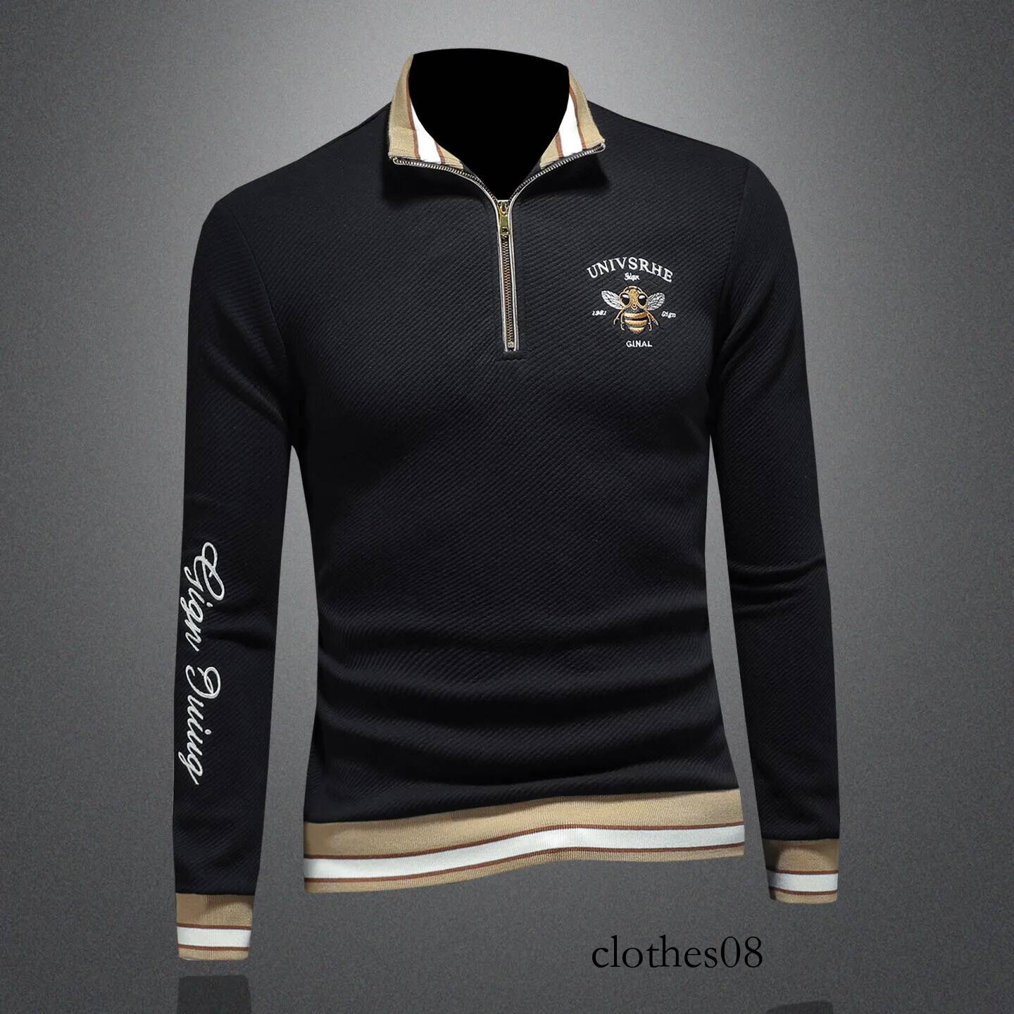 Men's Zipper Hoodie Long Sve Embroidered Sweatirt Casual Base irt Spring Autumn Trendy Brand Comfortable Cotton Fabric