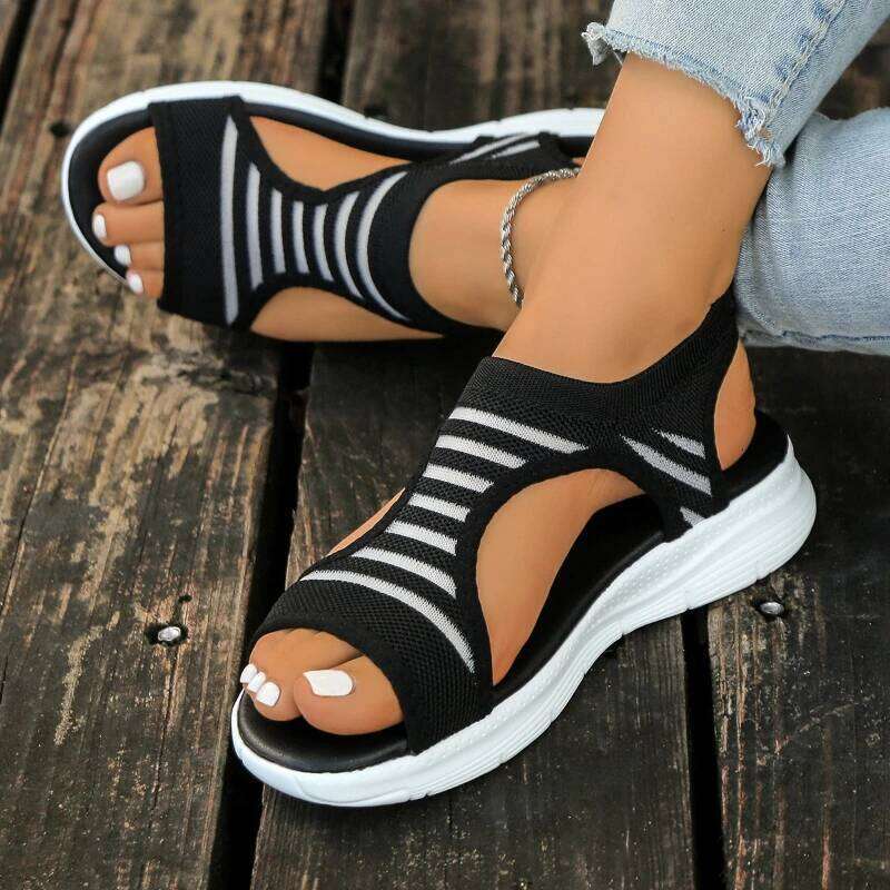 2026 Summer New Women's Anti-Slip Wear-Resistant Sandals Outdoor Beach Shoes Comfortable Breathable Flat-Toe Footwear