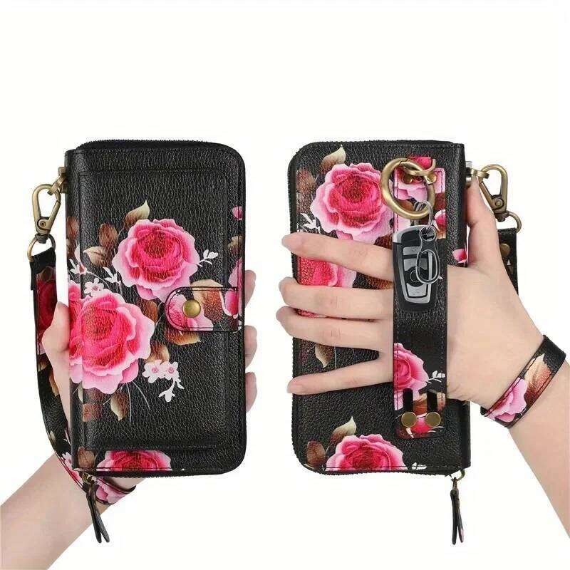 Anti-Theft Rfid Women's Wallet Card Holder, Universal Case, Bag, Stylish Large Capacity 70% off Long Wallet, Clutch Bag Suitable for All Phone Mo
