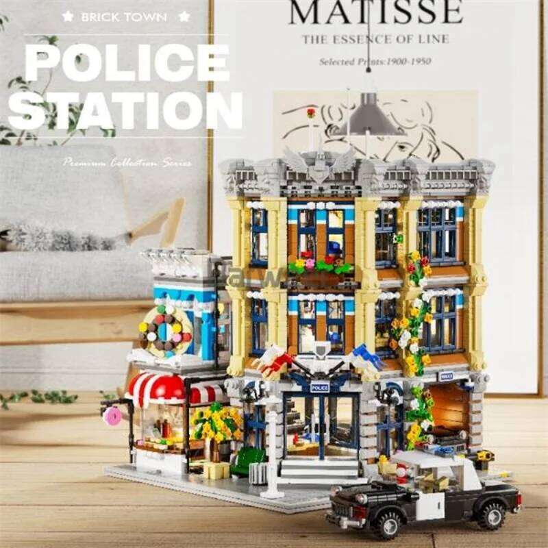 Brick Town Police Station House Sets,City Apartment Store Model Modular Buildings Blocks Gift for Adults Kids 3200PCS Z260305