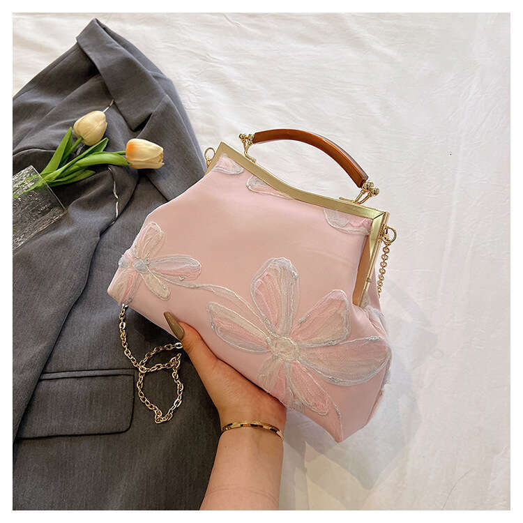 Tote Embroidered New Chinese Style For Women Vintage Lock Clasp Evening Floral Handbag Shell Bag Elegant Crossbody Bag