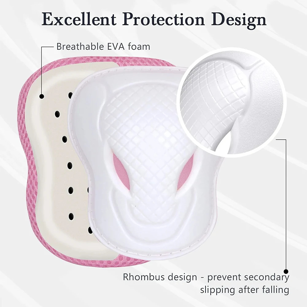 6 In 1 KidsYouth Protective Gear Set Kids Knee Pads Elbow Wrist Guard for Scooter Skateboard Bicycle Inline Skating 260228