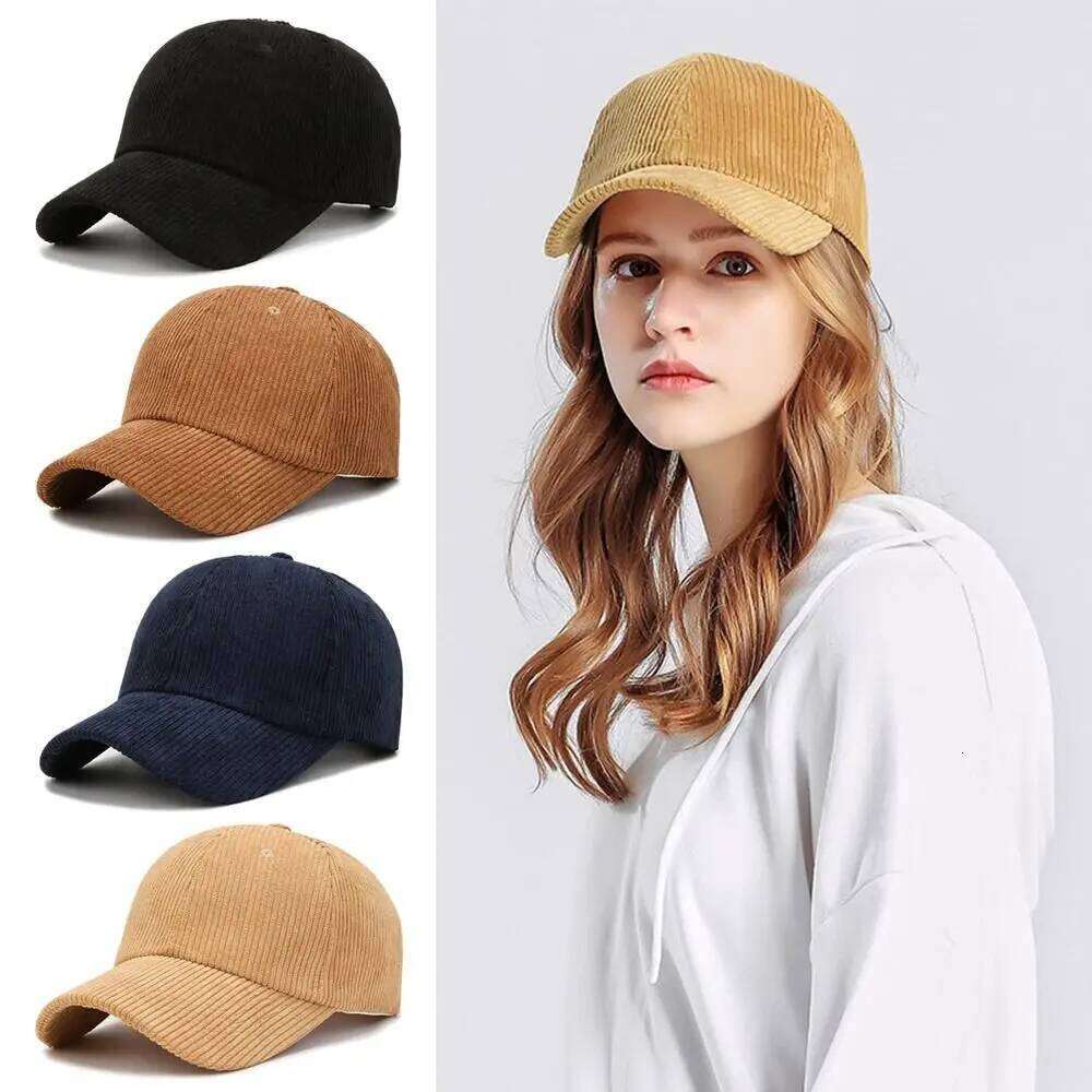 Unisex Corduroy Baseball Adjustable Sun Hat Hip Hop Cap Men Y260304
