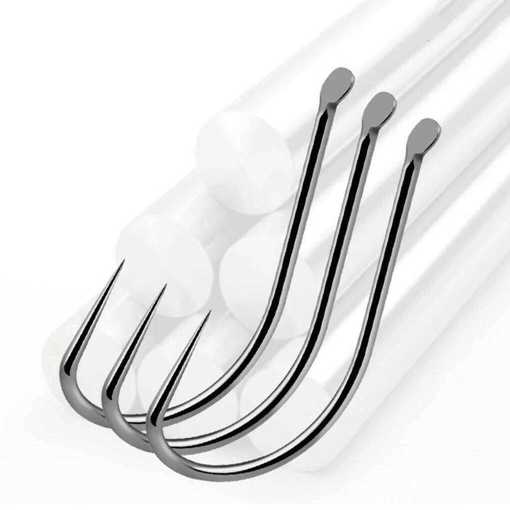 30Pcs fishinghook Titanium Alloy Carp Hook Barbless Saltwater Fresh Water Fishing Hooks non-barb fishhooks Y260305