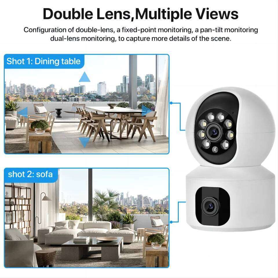 Tuya 8MP WiFi IP Dual Lens Baby Monitor Color Night Vision Human Automatic Tracking Video Smart Home Surveillance Camera 26W0306