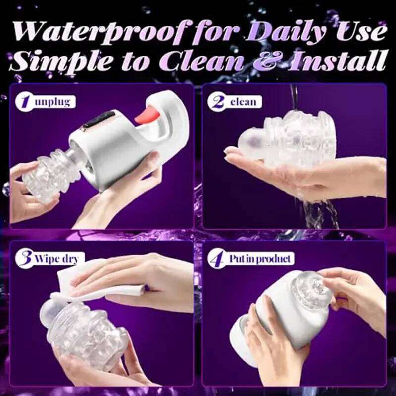 KUSHOR Tongue Licking Male Masturbator 10 Thrusting Blowjob Machine Stroker Glans Training Sex Toys for Men Pleasure W260305