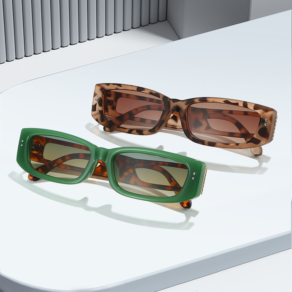 New European American rectangular irregular-shaped small-frame sunglasses, simple, stylish, and unique, with UV protection