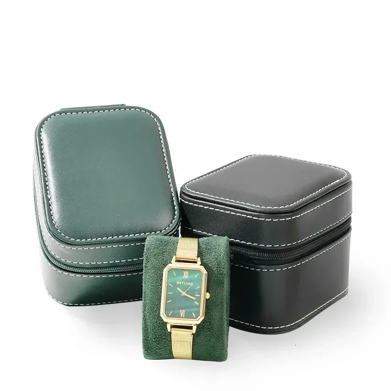 Single Watch Case PU Leather Watch Travel Case with Removable Cushion Jewelry Storage Case Organizer Portable Square Watch Box 260304