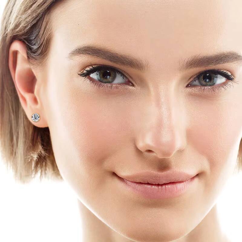 Wholesale 925 Sterling Silver 5mm 05ct D Color Round Cut Moissanite Stud Earrings Unique Trendy for Women and Men