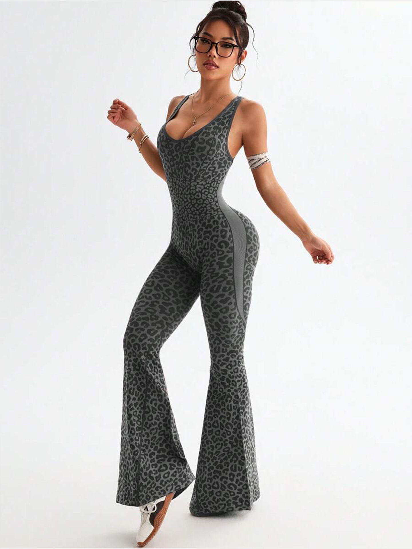 2026 Women's new sexy Leopard Print Seamless One-Piece Yoga Suit for Fitness