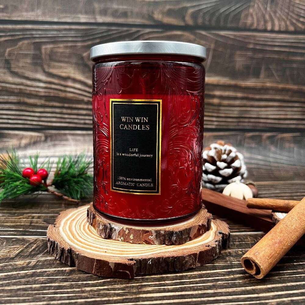 Floral Scented Lavender/Velvet Rose Embosse Jar Home Indoor Fragrance Candle Glass 40-90Hours W260304 W260305