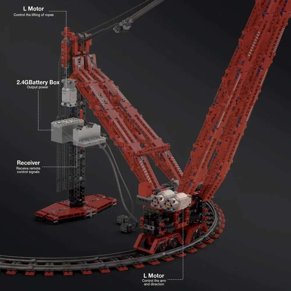 SK6000 Building Blocks Heavy Ring Crane Remote Control Technology Bricks Model Desktop Ornaments Kids Toys Holiday Gifts Z260306