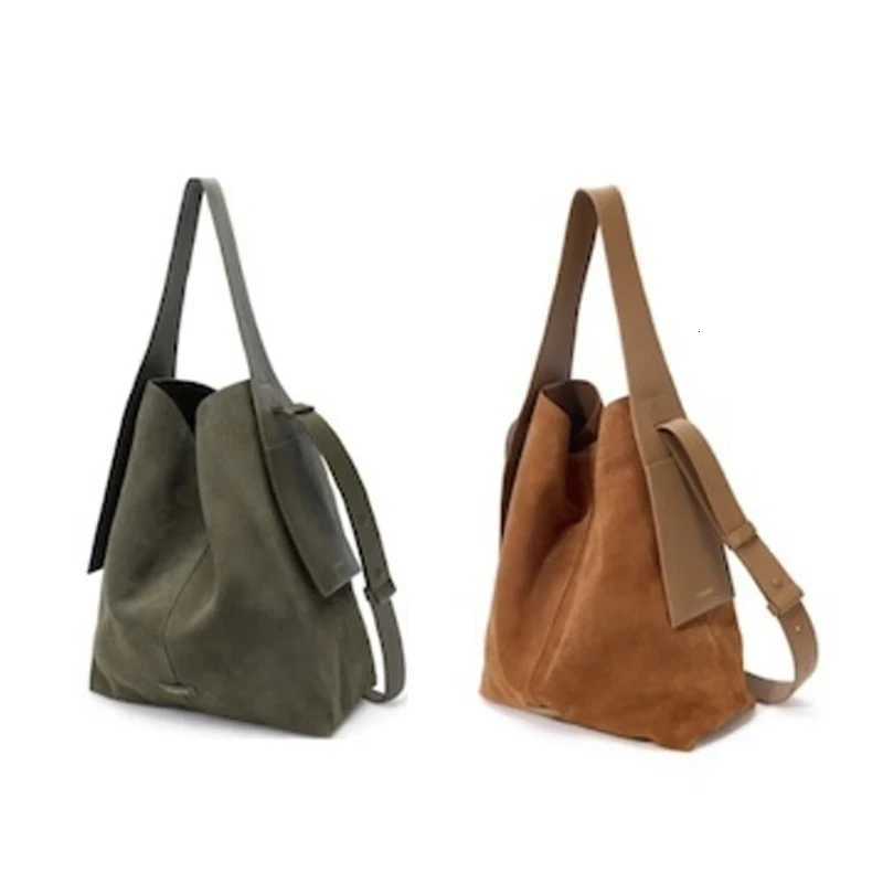 Handbag Chamois Leather Bucket Bag Casual Crossbody Single Shoulder Bag Lady Tote Bag Messenger Bag Large-Capacity Shopping Bag H260306