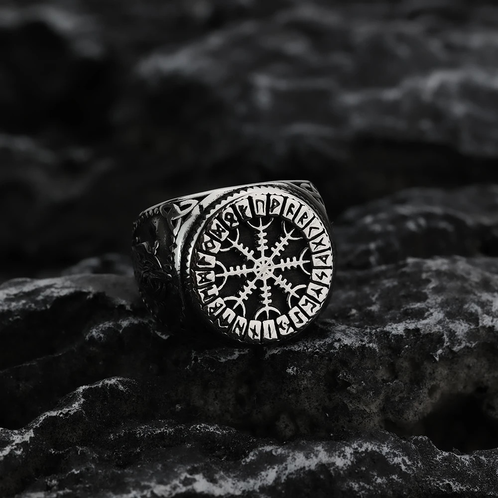 European and American Style Fashion Personality Viking Rune Mens Ring Vintage Celtic Knot Stainless Steel Jewelry 260302