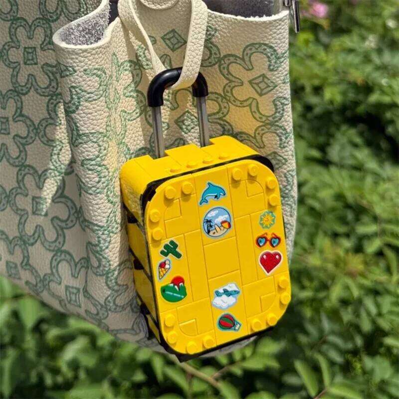 184PCS Creative Yellow Travel Suitcase Building Blocks Assemble Bricks Educational Toy Gift For Children Kids Z260305