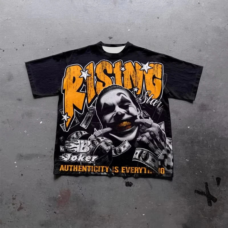 Joker Money On The Street Authenticity Is The Most Important Old Graphics T-shirt Men Y2K Oversize Tshirt Streetwear Women Tops 260303